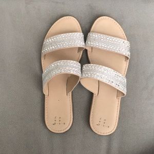 Never worn embellished sandals